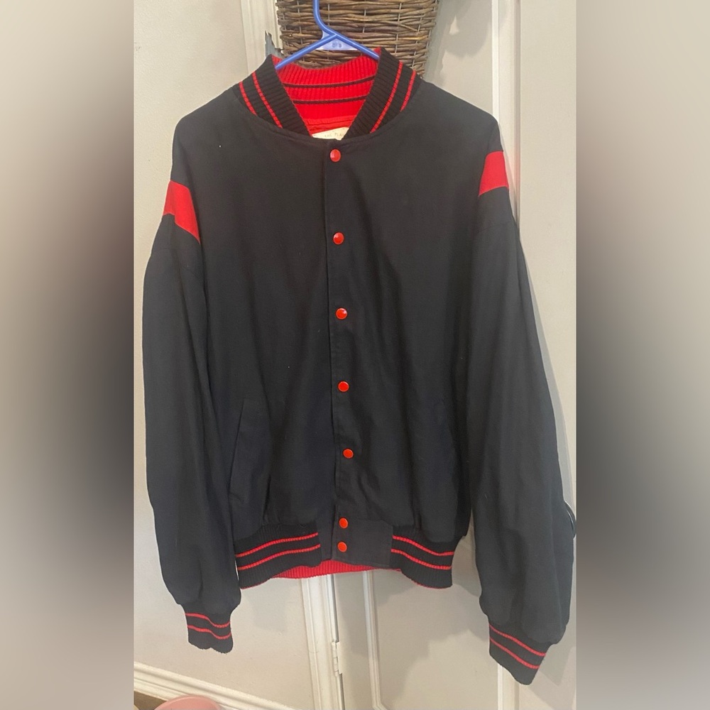 Vintage Hard Rock Cafe New Orleans Stadium Jacket Black Red Large Logo Large